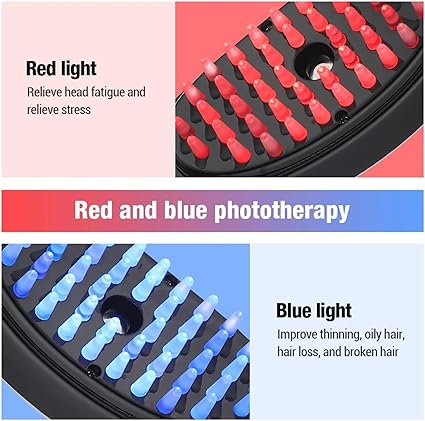 Sonic Vibration Scalp Massage Comb Light Therapy Head Massage Comb Anti Hair Loss Anion Spray Hair Growth Brush Stress Relief
