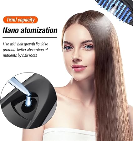 Sonic Vibration Scalp Massage Comb Light Therapy Head Massage Comb Anti Hair Loss Anion Spray Hair Growth Brush Stress Relief
