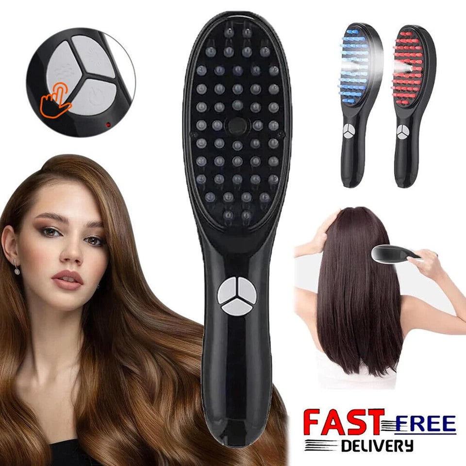 Sonic Vibration Scalp Massage Comb Light Therapy Head Massage Comb Anti Hair Loss Anion Spray Hair Growth Brush Stress Relief