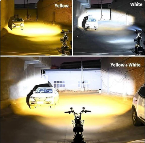 Bike Light Dual Lens Projector Driving LED Fog Work Light 4 Color Light Dolphin Projector Spotlight For Bike Car Jeeps White Yellow Mix