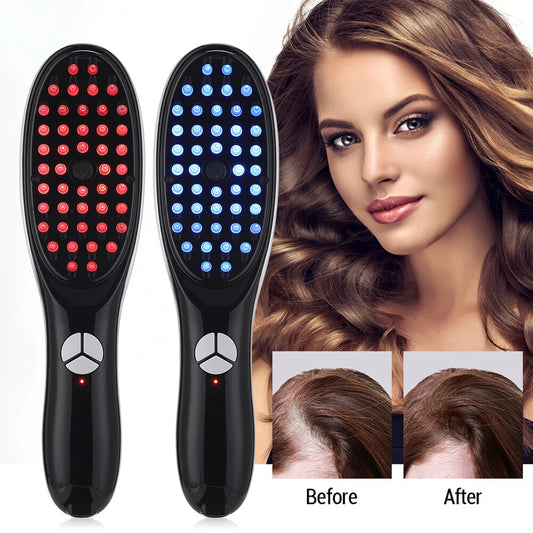 Sonic Vibration Scalp Massage Comb Light Therapy Head Massage Comb Anti Hair Loss Anion Spray Hair Growth Brush Stress Relief
