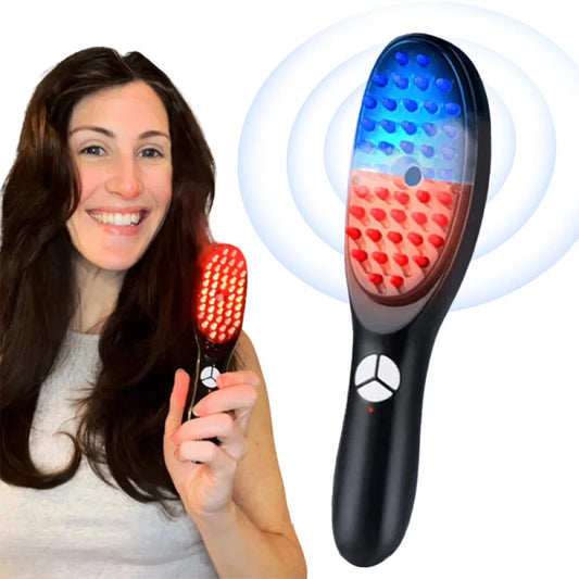 Sonic Vibration Scalp Massage Comb Light Therapy Head Massage Comb Anti Hair Loss Anion Spray Hair Growth Brush Stress Relief